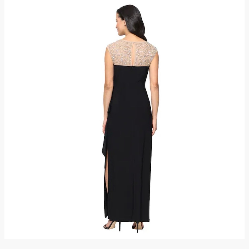 Alex Evenings Black Maxi Dress with Silver Accents - Picture 2 of 2